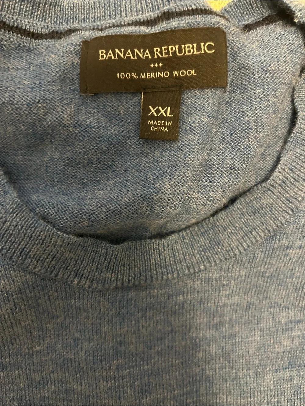 Banana Republic Men's 100% merino wool Crewneck Sweater Dusty Blue EUC, XXL